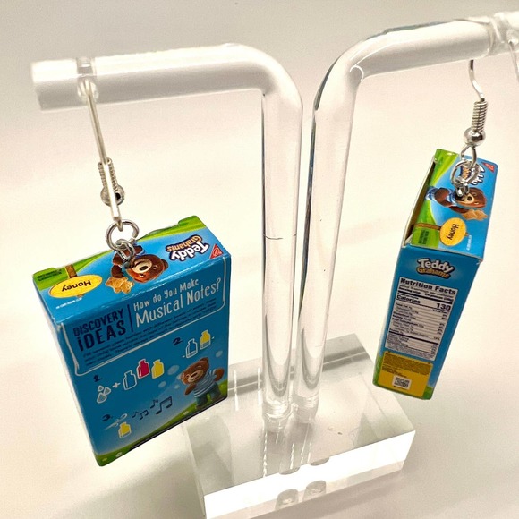 Teddy Grahams Earrings - Mini Brands Earrings - Food Earrings - Teacher Earrings - Picture 4 of 7
